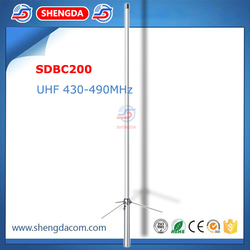 Antena de base vertical de fibra de vidrio resistente de doble banda